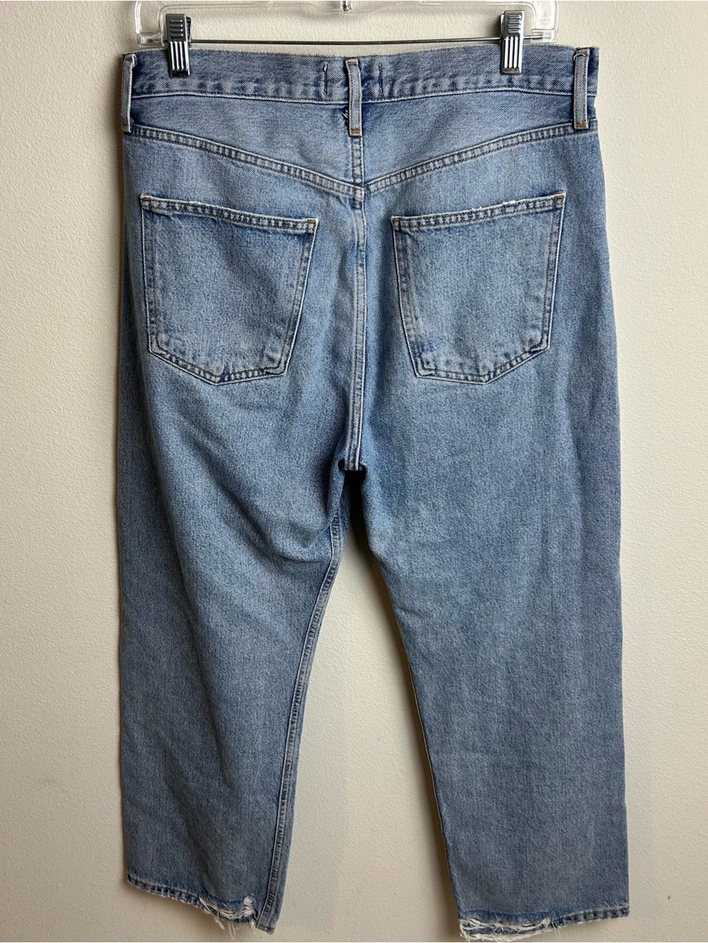 AGOLDE '90s Crop Mid Rise Loose Straight Jeans Distressed Sz 28 - Picture 9 of 13